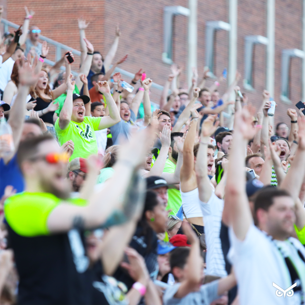 Union Omaha fans at Caniglia Field