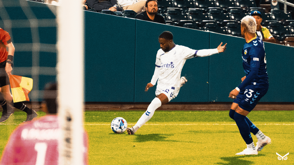 Will Perkins getting ready to fire a cross against El Paso