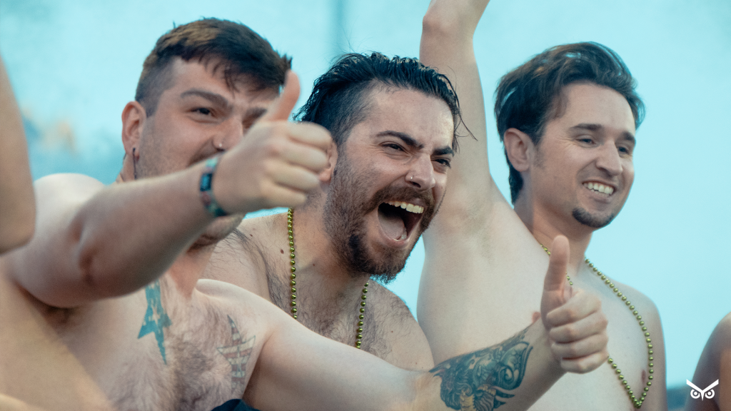 Shirtless Union Omaha fans