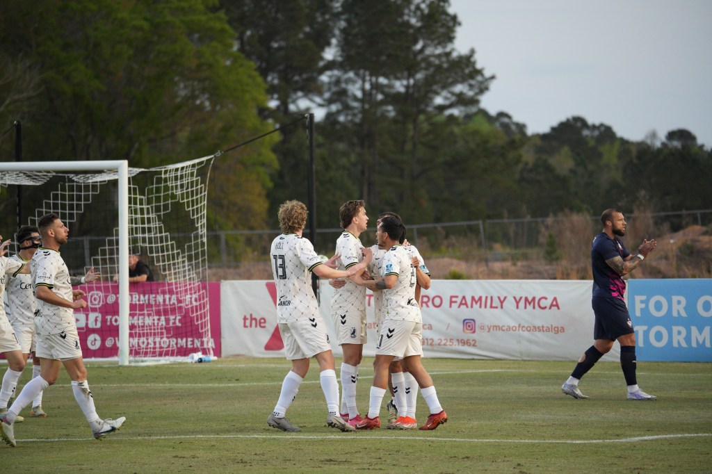 Union Omaha celebrating against Tormenta