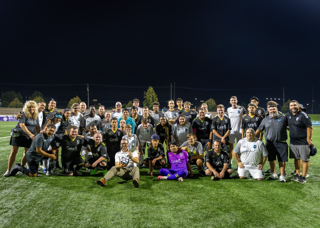 Union Omaha's 2026 Unified Series Team along with Switchbacks Unified before their match